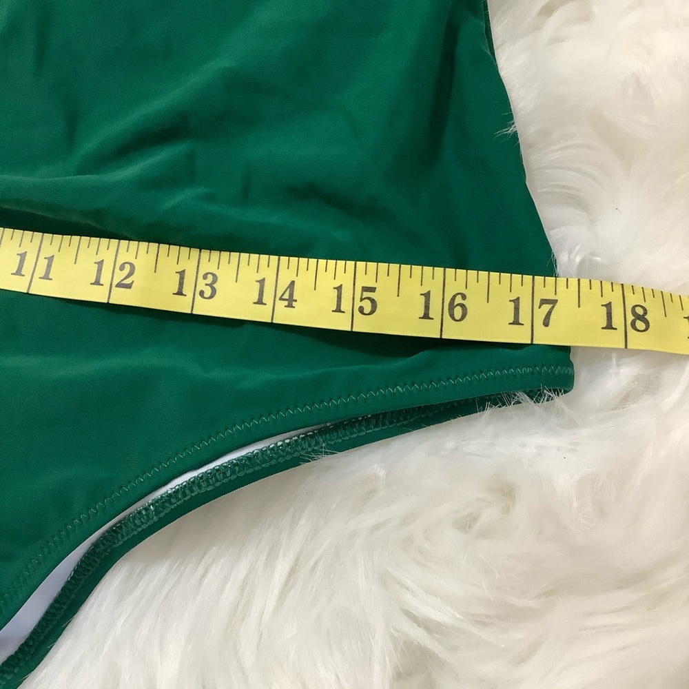 NEW Green Banana Leaf Twist-Front One-Piece Swimsuit Size XL - Picture 8 of 13